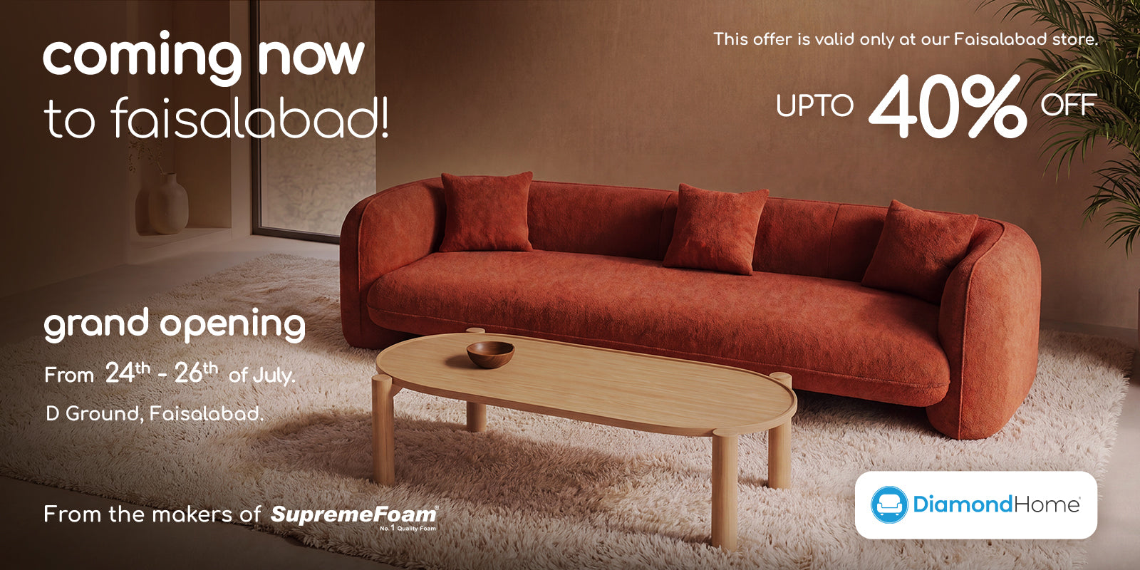 Diamond Home Launches Premium Furniture Store in Faisalabad – Enjoy Up to 40% Off