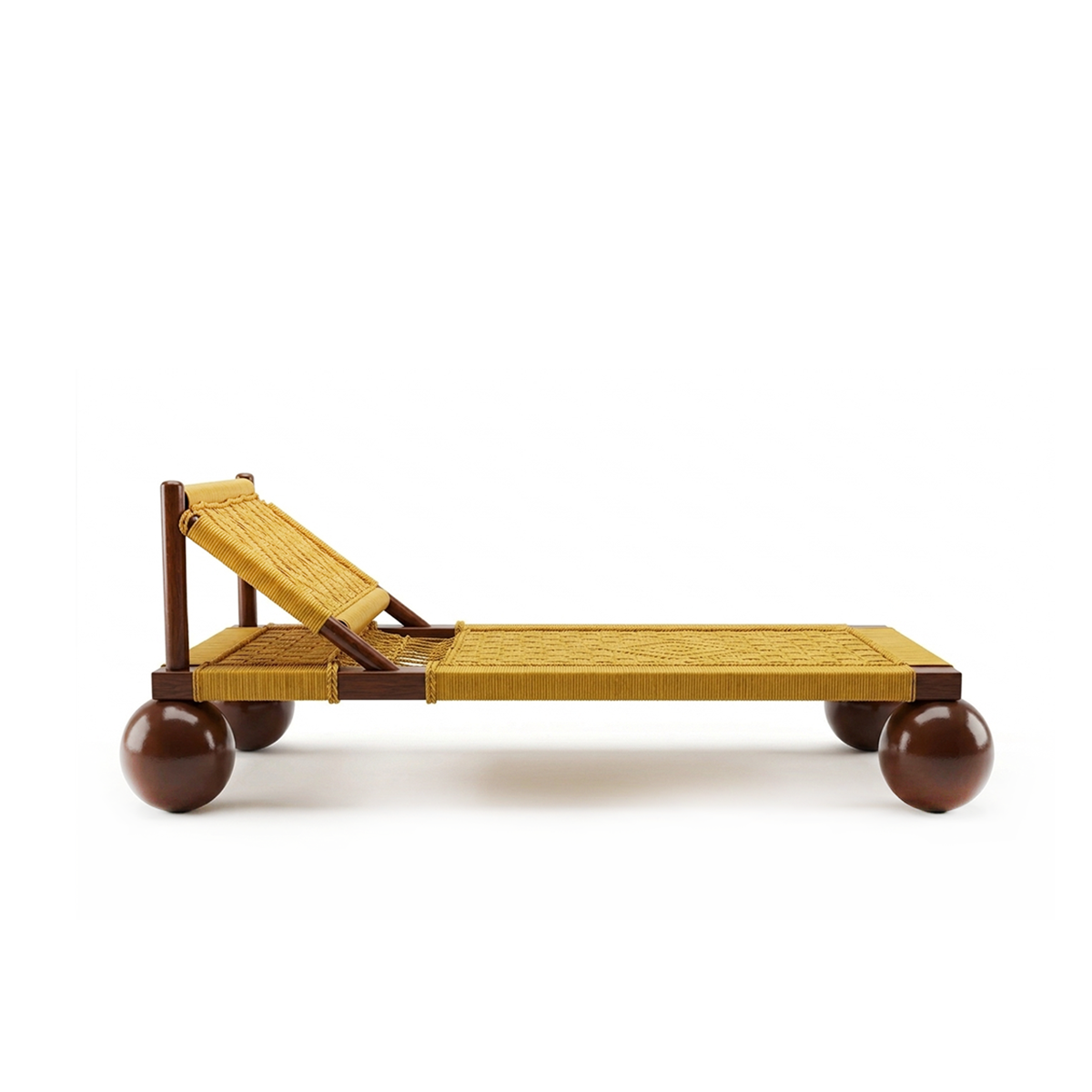 Ball Leg Rattan Day Bed