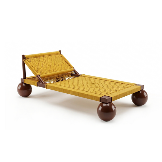 Ball Leg Rattan Day Bed